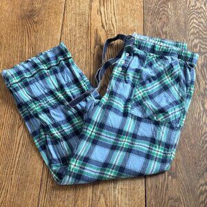 Aerie Blue and Green Plaid Flannel Pajama Bottoms